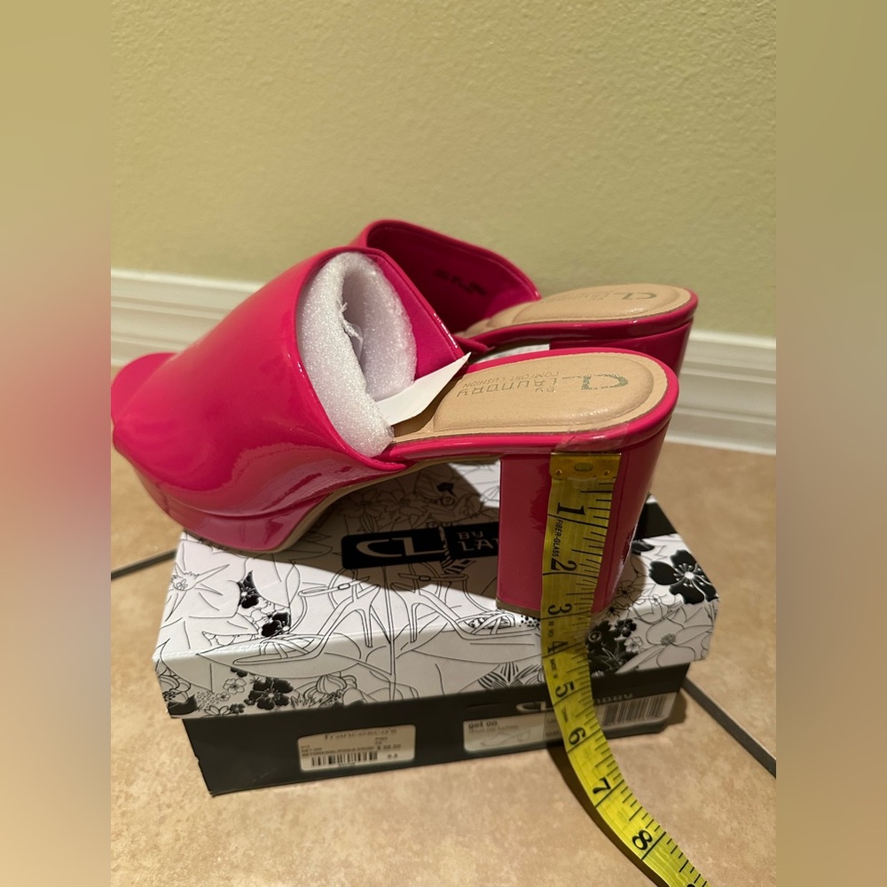 GET ON SANDALS BY CL LAUNDRY Francesca’s pink. Brand new. Never worn. Size 9.5